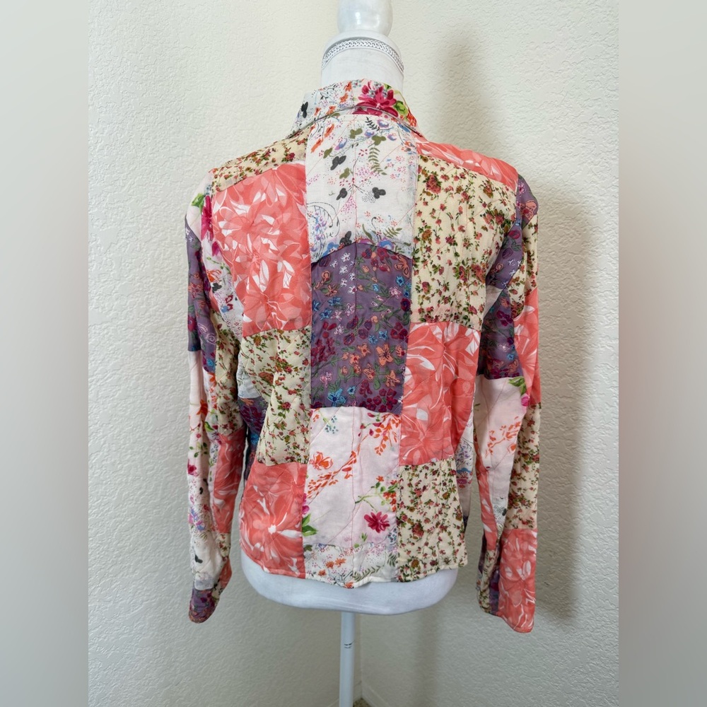 Casual Studio Multi Colored Floral Button Down Jacket Medium - Picture 4 of 7